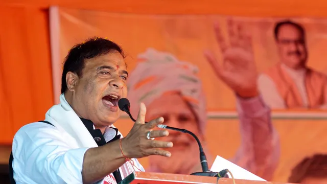 Assam Chief Minister Himanta Biswa Sarma addresses a public meeting for Lok Sabha elections, in Ramgarh district of Jharkhand, Wednesday, May 15, 2024