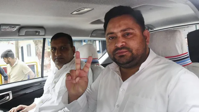 RJD leader and former Bihar deputy chief minister Tejashwi Yadav a day after the Lok Sabha elections results were declared, in New Delhi, Wednesday, June 5, 2024