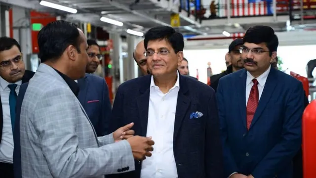 Piyush Goyal visits Tesla