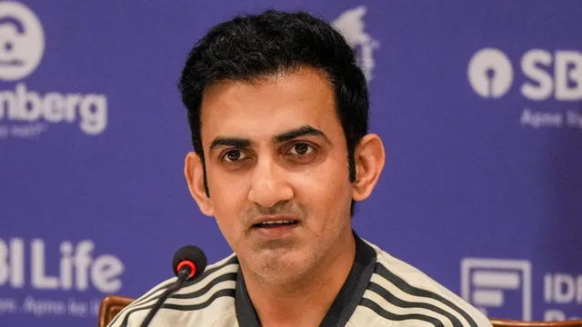 Indian men's cricket team head coach Gautam Gambhir during a press conference ahead of the team's Sri Lanka tour, in Mumbai, Monday, July 22, 2024.