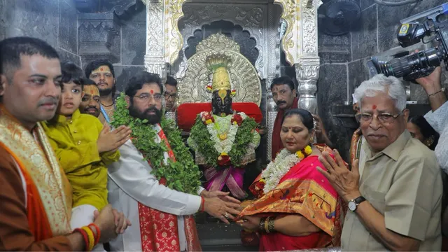 Maharashtra Chief Minister Eknath Shinde performed puja at a temple in Pandharpur