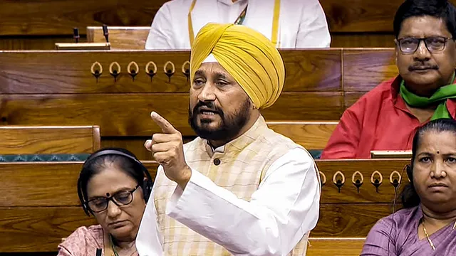 Congress MP Charanjit Singh Channi speaks in the Lok Sabha during the Monsoon session of Parliament, in New Delhi, Thursday, July 25, 2024.