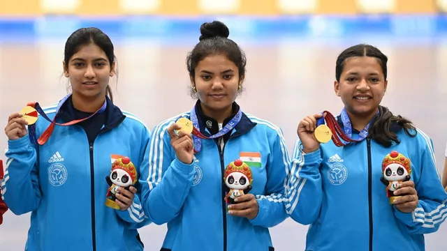 L-R: Ashi Chouksey, Manini Kaushik, Sift Kaur Samra