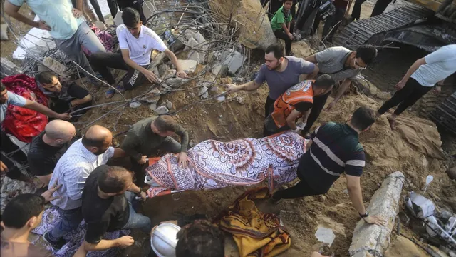 Rubble in Gaza