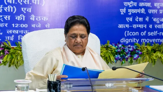 BSP supremo Mayawati presides over the meeting of BSP 's Central Executive Committee and all India state office-bearers at party office, in Lucknow, Tuesday, Aug. 27, 2024.