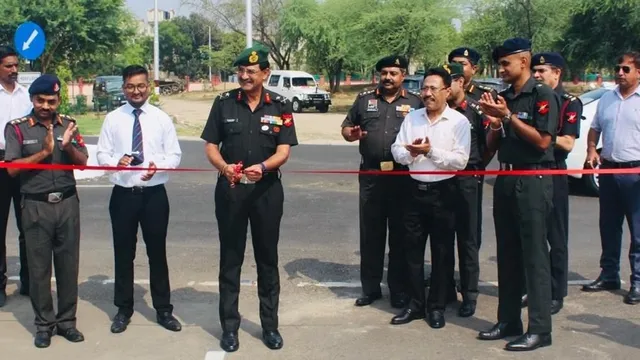 The first plastic waste road of Jaipur Military Station was inaugurated by Maj Gen R S Godara