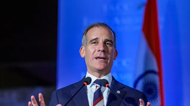 Ambassador of US to India Eric Garcetti addresses during the 20th Indo-US Economic Summit, in New Delhi