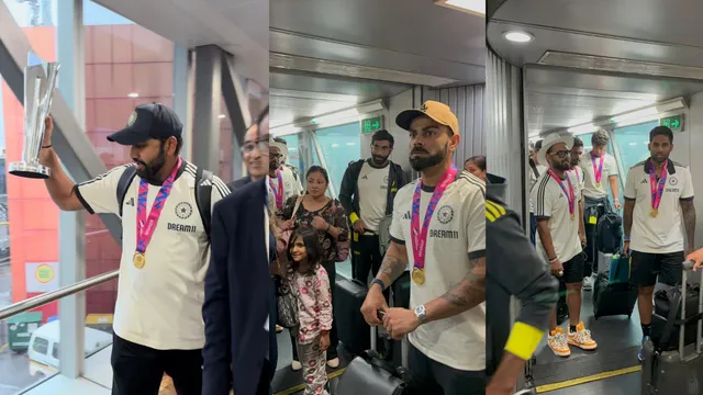 Team India arrive at Delhi airport