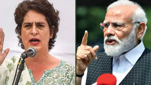 Congress general secretary Priyanka Gandhi Vadra and Prime Minister Narendra Modi