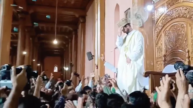 Mirwaiz Umar Farooq at Jamia Masjid in Srinagar on September 22, 2023