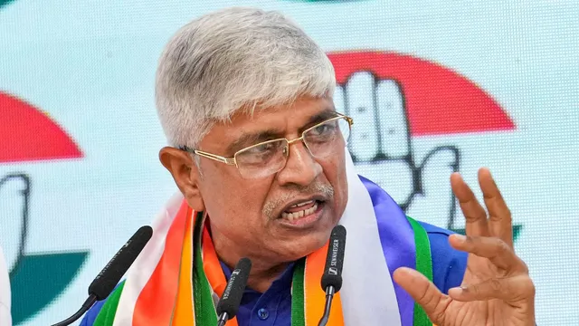 Former AAP leader Rajendra Pal Gautam speaks after joining Congress, in New Delhi, Friday, Sept. 6, 2024.