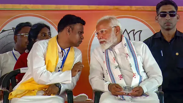 Prime Minister Narendra Modi during a public meeting for Lok Sabha polls, in Jhargram, West Bengal, Monday, May 19, 2024