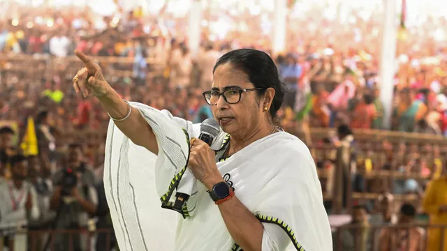 West Bengal Chief Minister Mamata Banerjee during an election campaign meeting for Lok Sabha polls