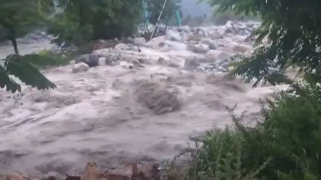 Part of NH-3 was closed after a cloudburst triggered a flash flood in Himachal Pradesh's Kullu district. 