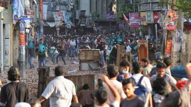 Student protests in Bangladesh.