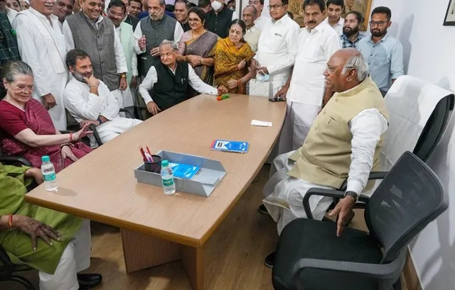 New Congress President Mallikarjun Kharge assumes charge at AICC Headquarters, in New Delhi