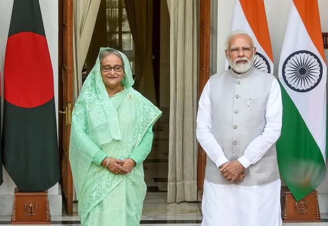 Sheikh Hasina with Narendra Modi in Delhi