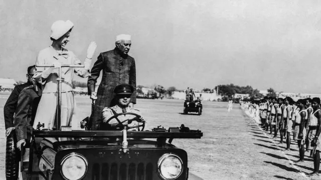 Queen Elizabeth II in 1961 during her first visit to India with then Prime Minister, Jawaharlal Nehru. The late queen cherished the "warmth and hospitalityâ she received from the country during the visits over the course of her reign.