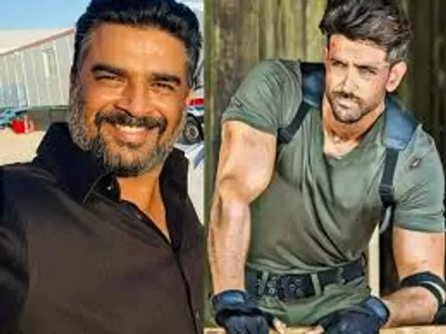 R Madhavan hails praise for Hrithik Roshan as he visits the set of Vikram Vedha !