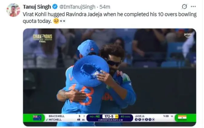 jadeja kohli hug new