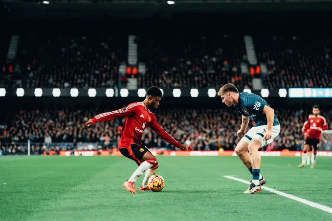 Amad Diallo of Manchester United in action against Ipswich- Sportz Point.com