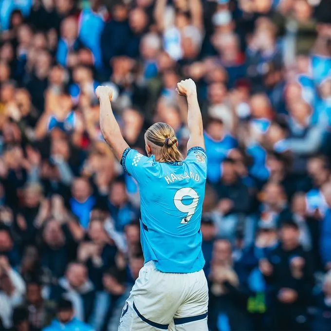 Erling Haaland after scoring against Southampton- Sportz Point.com