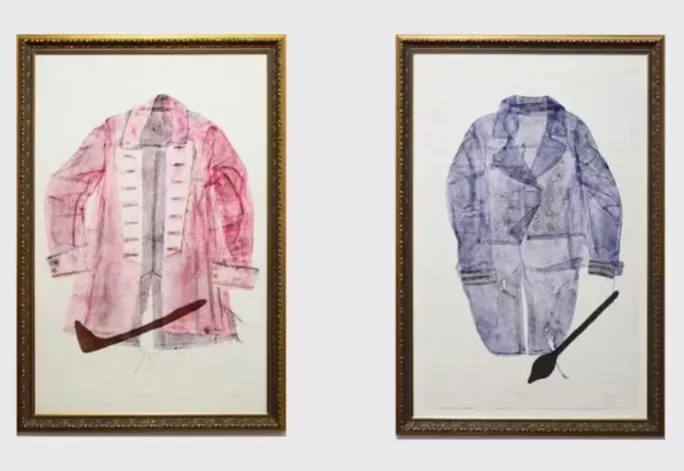 Kyra Mancktelow, Gubba Up, 2021-22. Two ink impressions with gold leaf on Hahnemühle paper, 140cmx92cm each. Courtesy of the artist and N.Smith Gallery, Sydney