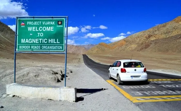physics behind magnetic hill in ladakh 