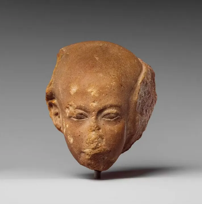 The bald head of an ancient Egyptian princess (circa BC 1352–1336). Met Museum