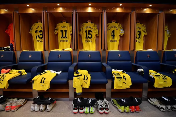 PSG vs Dortmund: The visitors' locker room