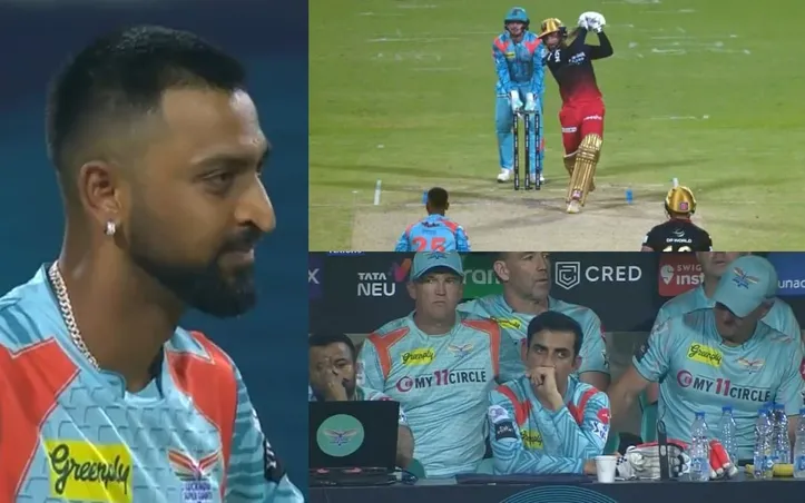 VIDEO- Rajast patidar smashed 4 craking shots krunal pandya over and gautam gambhir reaction