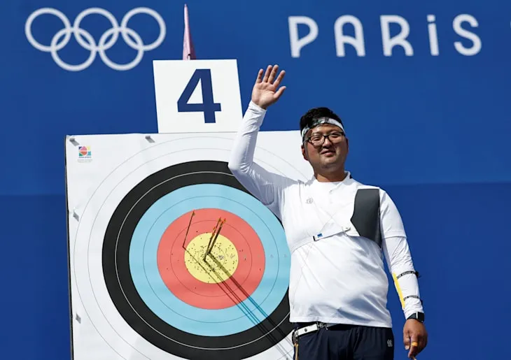 With Lim Sihyeong already smashing a World Record with a stunning 694 in the Women's Recurve, Kim Woojin's 686 in the men's ranking round helped South Korea break the Olympic record in archery mixed team with a total of 1380 points. - sportzpoint.com