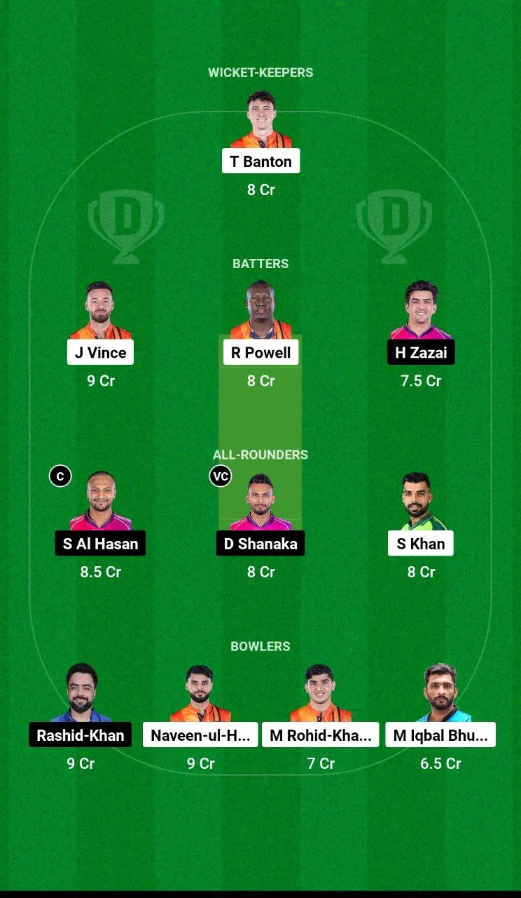 DB vs BT Abu Dhabi T10, 2024