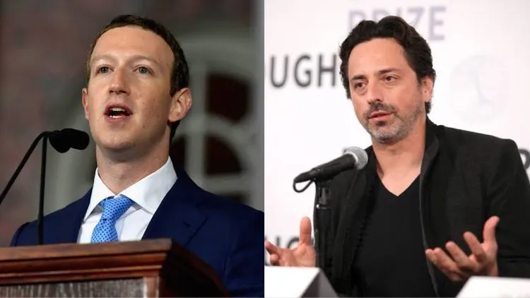 Mark Zuckerberg (Left) & Sergey Brin (Right) 