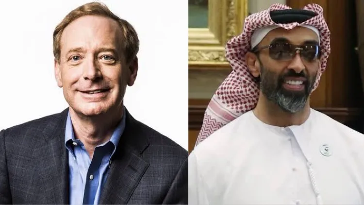 Microsoft’s President, Brad Smith (Left) and Chairman of G42, Sheikh Tahnoon bin Zayed Al Nahyan (Right) 