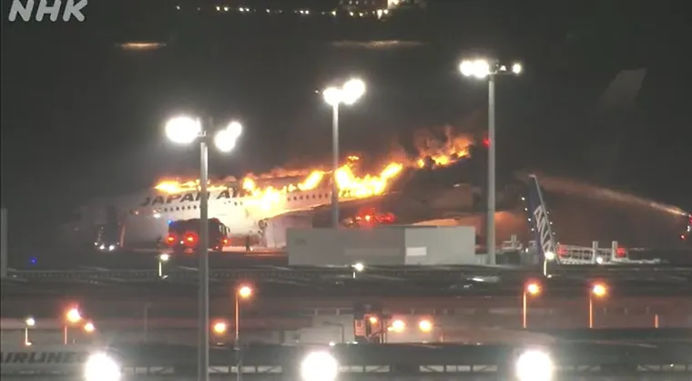 Japan Airlines' Aircraft on Fire