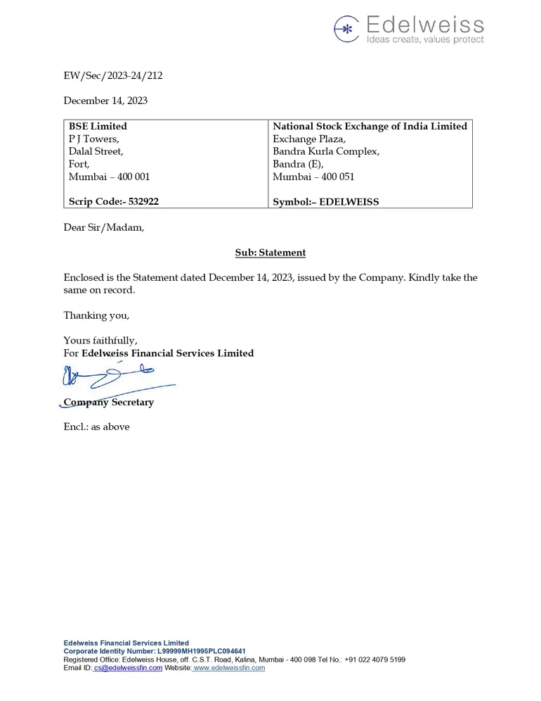 Edelweiss group statements