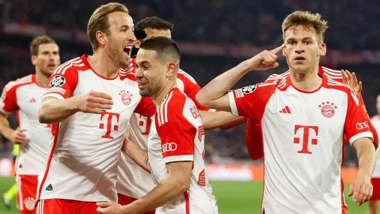 Joshua Kimmich's goal helped Bayern Munich qualify for the UEFA Champions League 2023-24 semi-finals | sportzpoint