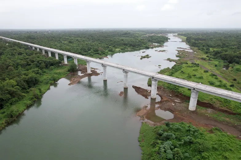 River Bridge completed on Auranga River, Valsad district, Gujarat-September  2023 | NHSRCL