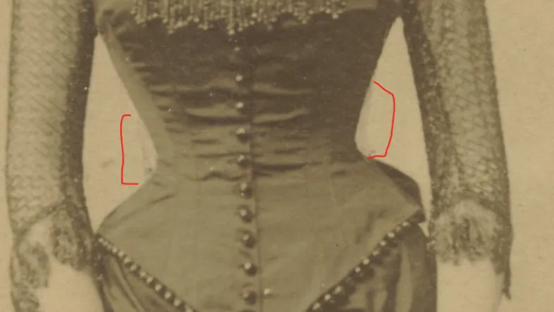 Hazy glimpses of the real waist size appear in a photo from the Victorian era. } Images: Collection at LancasterHistory.