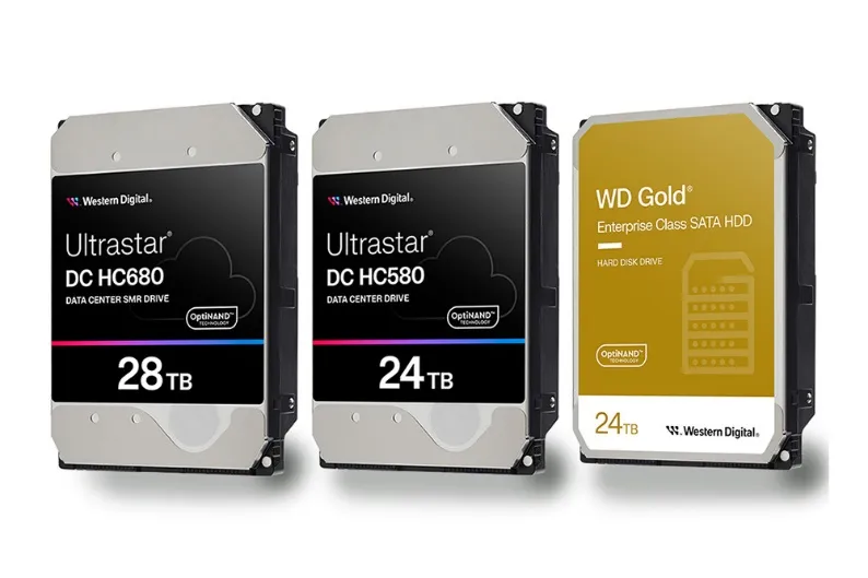 Western Digital Ultrastar DC HC680 28TB SMR HDD, Ultrastar DC HC580 24TB CMR HDD, WD Gold 24TB HDD