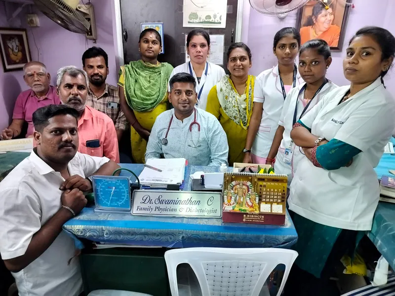 Dr C Swaminathan with his team members