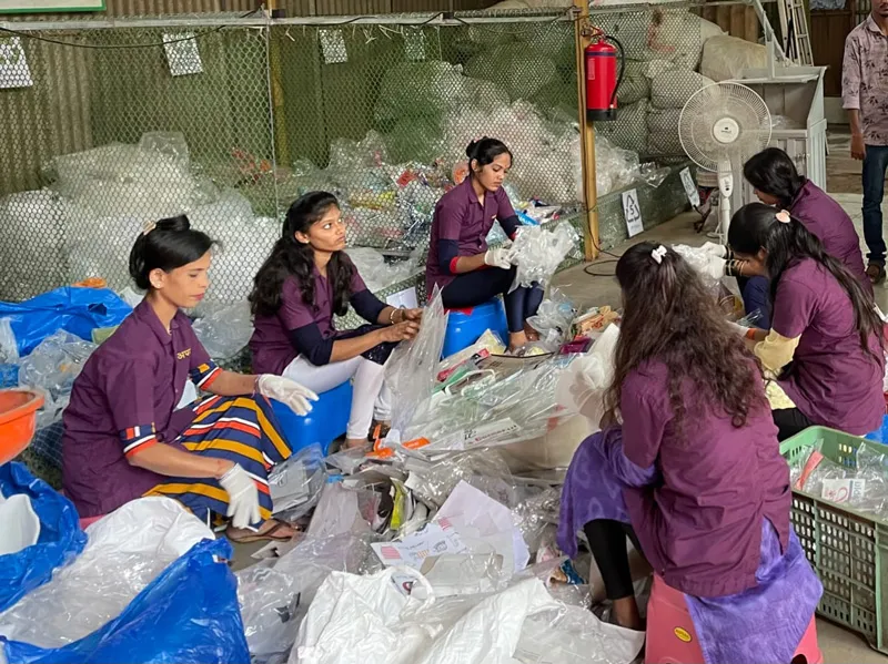 Plastic waste segregation at Aparant