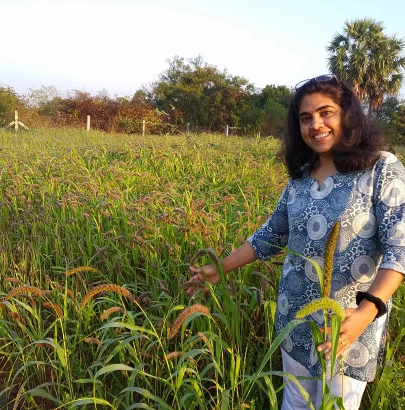 at her farm