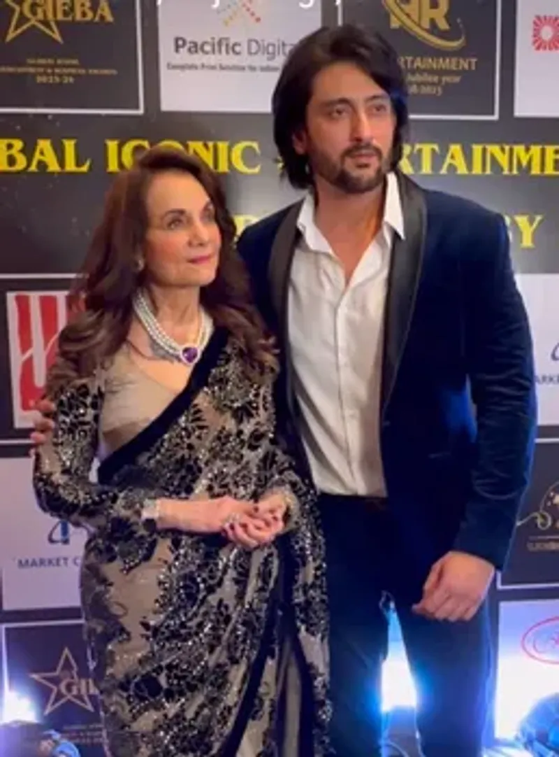 GIEBA event awardee Mumtaz  with star-actor nephew Shaad Randhawa
