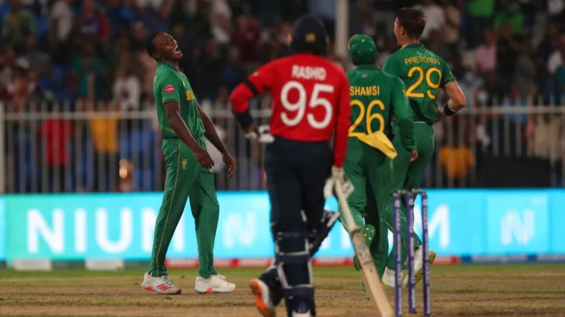 Kagiso Rabada took the hattrick against England in the Twenty 20 World Cup 2021