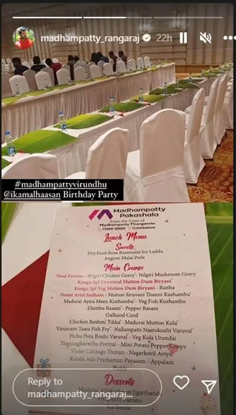 Kamal haasan party menu