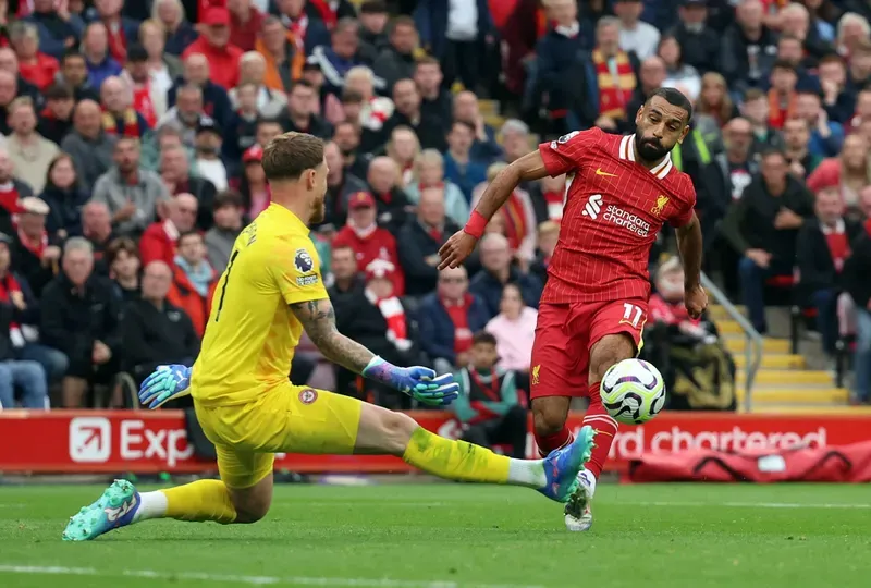 Liverpool vs Brentford - Salah -sportzpoint.com