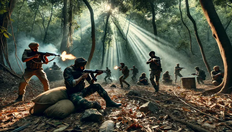 Indian police encounter with dacoits..