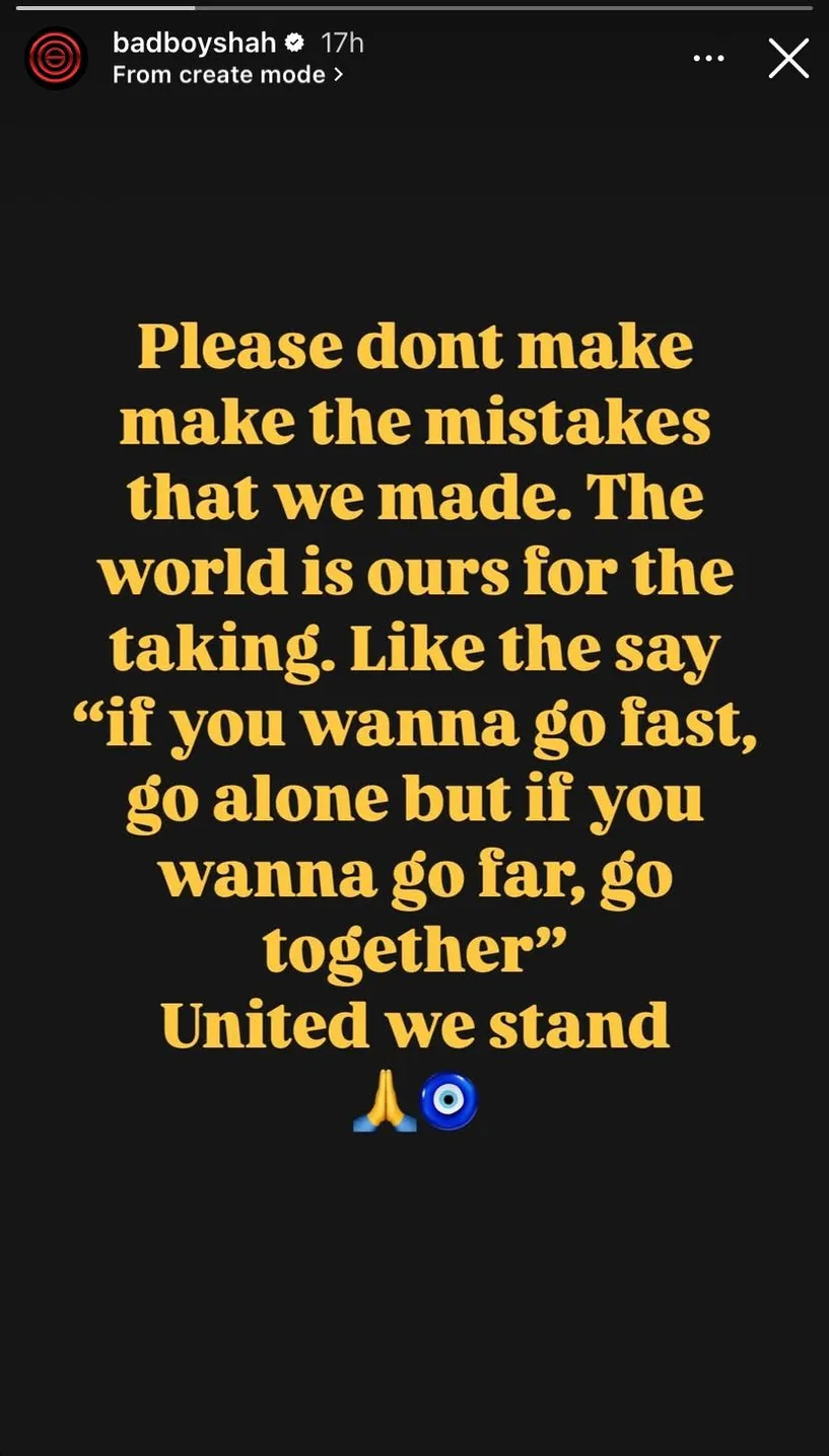 Badshah talks about staying united in a cryptic post